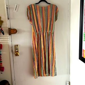 Vintage Terry Multi Color Striped Midi Dress